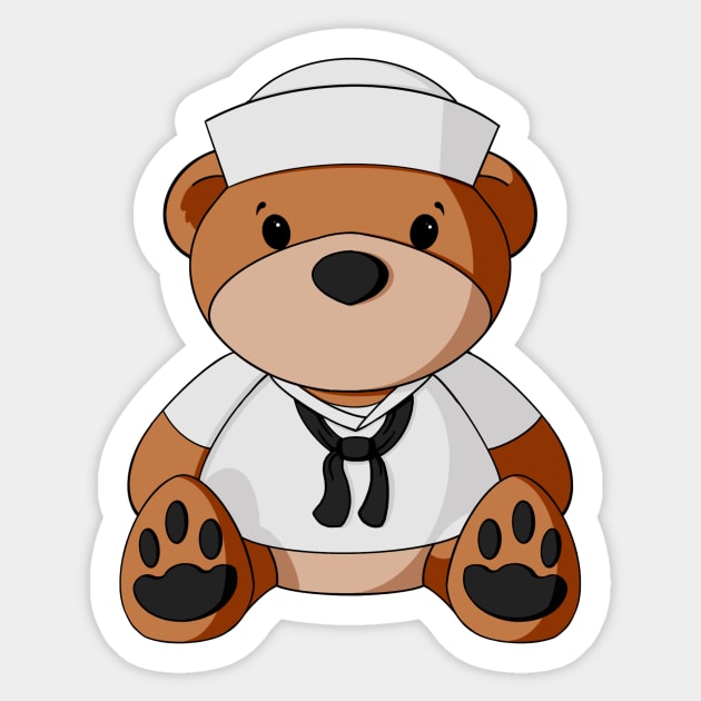 Navy Sailor Teddy Bear Sticker by Alisha Ober Designs